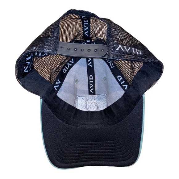 Vintage Avid Mint Green & Black Fishing SnapBack Baseball Hat Cap - Picture 3 of 4